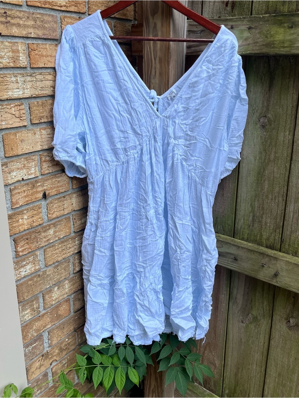 aerie Light Blue Gauzy Cotton Dress